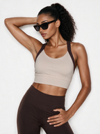 Sculpt Sports Bra - Beige and Brown