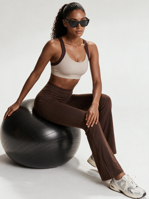 Flared Leggings - Dark Brown