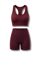 Yoga Short Set - Burgundy